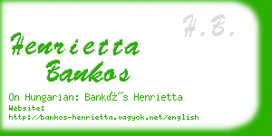 henrietta bankos business card